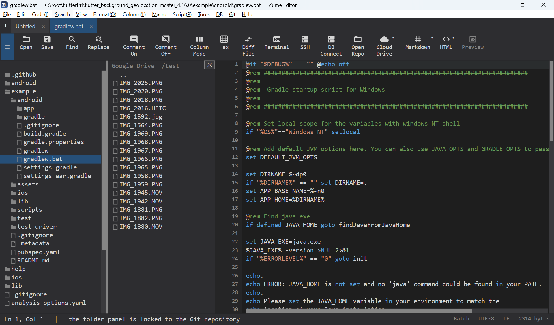 Browsing a cloud drive in the sidebar