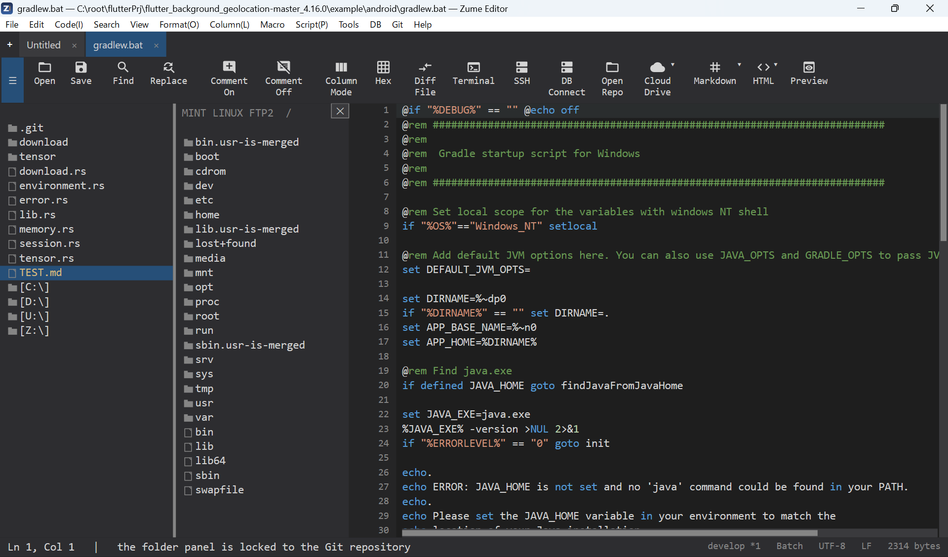 Browsing a remote server over SFTP / FTP